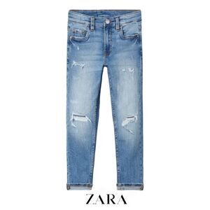 ZARA Kids | Mid Blue | DESTROYED SKINNY JEANS